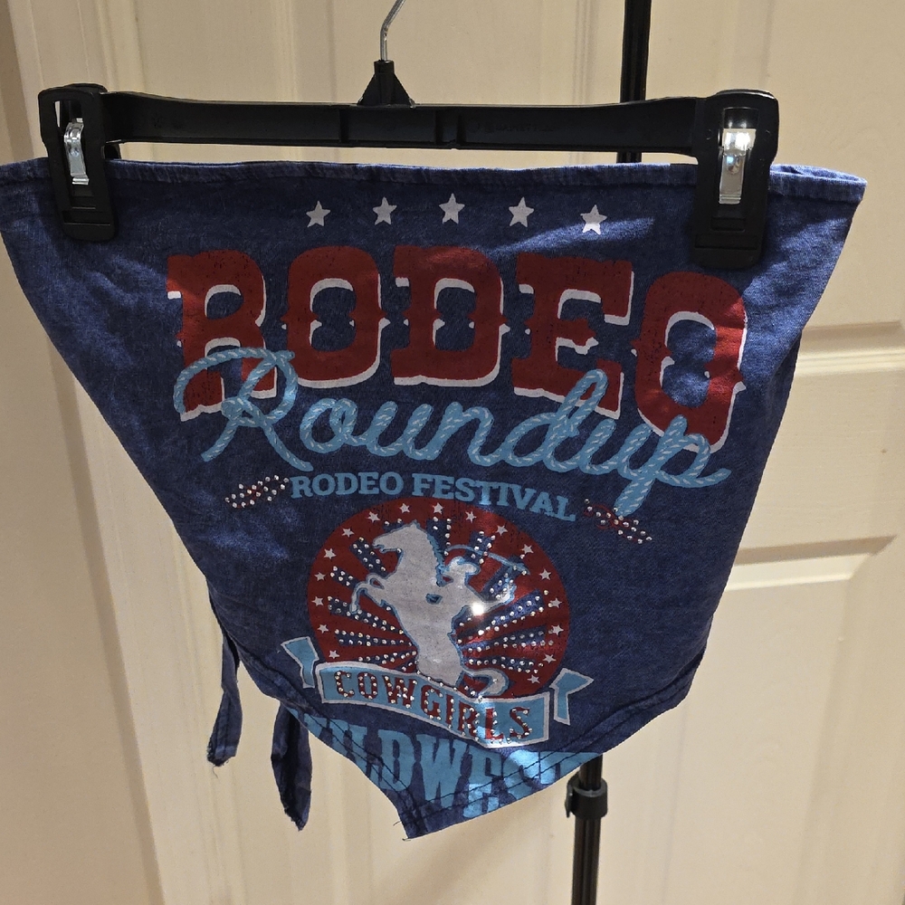 Rodeo Roundup Blue Crop Top